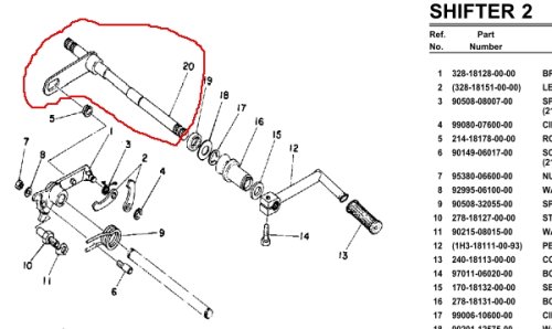 383-18101-01 CHANGE SHAFT ASSEMBLY